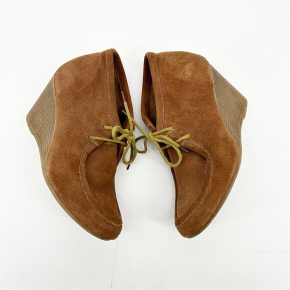 Bjorndal Brown Suede Lace Up Wedge Ankle Boots Booties Academic Size 9 - Picture 4 of 8